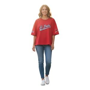 Pro Standard St Louis Cardinals Womens XL Red Cropped MLB T-Shirt LSCA314442-RED